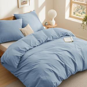 Комплект постельного белья Bedsure, 3 предмета, 220х240/80x80 см, серо-голубой