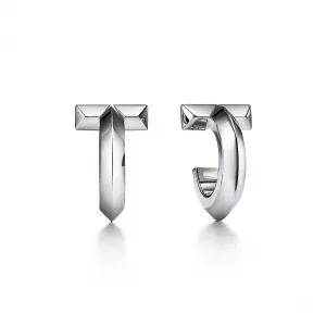 Серьги Tiffany & Co. T1 Hoop, белое золото