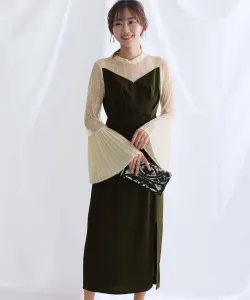 Платье с плиссированными рукавами для свадеб, встреч выпускников, вечеринок и других особых случаев Pourvous, цвет Brown