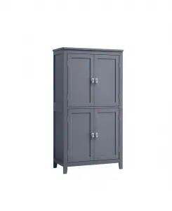 Напольный шкафчик для ванной комнаты с регулируемыми полками для полотенец и туалетных принадлежностей Slickblue, темно-серый