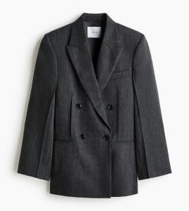 Пиджак H&M Double-Breasted Wool, темно-серый