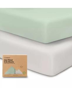 Простыни для детской кроватки, 2 шт., органические простыни для детской кроватки, стандартные простыни для детской кроватки KeaBabies, зеленый
