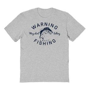 Мужская футболка с рисунком Duke & Sons, предупреждающим о рыбалке, цвет Sport Gray