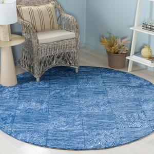 SAFAVIEH Soho Collection ковер, 183 x 183 см, Dark Blue & Ivory, ручной работы из шерсти и вискозы, идеально для гостиной, спальни, столовой (SOH180M)