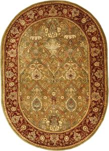 Ковер SAFAVIEH, 229 x 290 см, коллекции Persian Legend, овальный, цвет Dark Olive & Rust, ручной работы из традиционной шерсти, идеален для помещений с высокой проходимостью в гостиной, спальне (PL519B)
