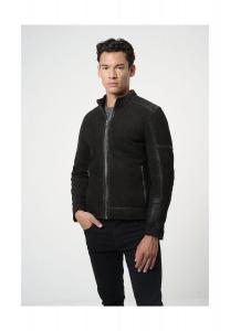 Мужская кожаная куртка Luca, в байкерском стиле RICANO, черный