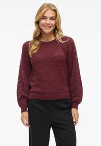 Джемпер VILA TULI RUNDHALS, Fig/Bordeaux