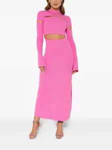 Миди-платье Camille с вырезами и кристаллами Mach & Mach, розовый