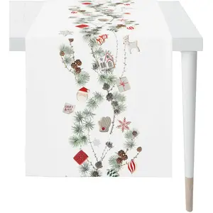 Салфетка на стол 3711 Apelt, зеленый/белый