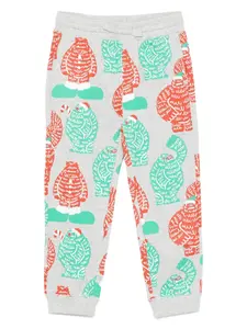 Брюки с принтом монстров Stella McCartney Kids, серый