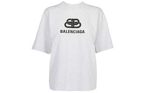 Футболка женская Balenciaga с логотипом, серый / черный