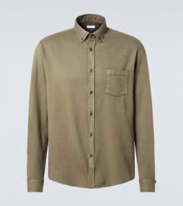 Хлопковая фланелевая рубашка Sunspel, Khaki24