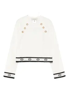 Свитер с пуговицами TWINSET Kids, белый