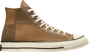 Кроссовки Converse Chuck 70 High Houndstooth Patchwork, коричневый