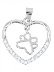 Adeliás Женский кулон - Сердце. Кулон в форме сердца из серебра 925 пробы с кубическим цирконием в серебряной оправе
