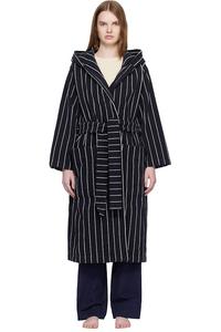 Tekla Черно-Белый махровый халат с капюшоном