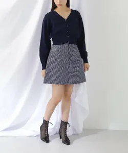 Мини-юбка с монограммой и жаккардовым узором Jill By Jill Stuart, цвет Navy