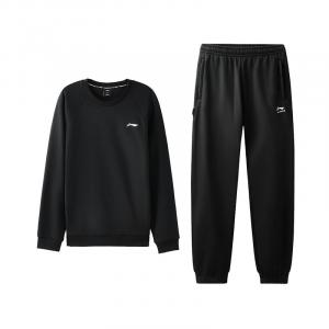 Толстовка Li-Ning, мужской комплект из 2 предметов, черный top+черный pants