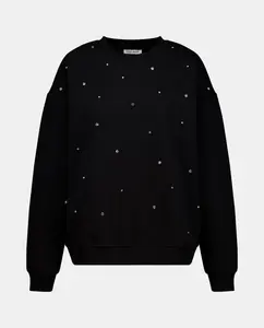 Женская толстовка с круглым вырезом и стразами Easy Wear, черный
