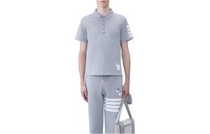 Поло с коротким рукавом 4 bar THOM BROWNE, серый