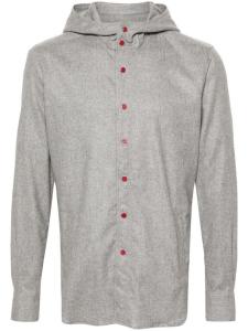 Kiton фланелевая рубашка Mariano с капюшоном, серый