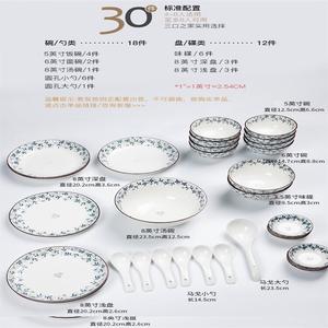 Ceramics Набор подглазурных красок Midailei, чаши и тарелки для подглазурных красок, керамическая посуда для дома, набор посуды на новоселье Lan Zhi, 30 предметов (подарочный набор)