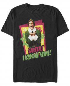 Мужская футболка с коротким рукавом elf santa's coming Fifth Sun, черный