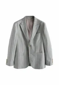 Пиджак в полоску из смесовой ткани стандартного кроя Next, Grey