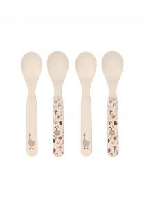 Ложки детские Lässig Tiny Farmer, 4 штуки, бело-бежевый