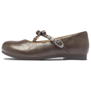 AGSDON Коричневые женские балетки Мэри Джейн, цвет Brown
