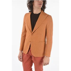 CC COLLECTION клетчатый пиджак с разрезами по бокам и острыми лацканами НАГРАДА 2 Corneliani, оранжевый