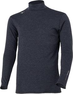 Мужская спортивная футболка Mizuno E2MJC502 Bionex с высоким воротником и длинным рукавом из эластичного флиса, черный