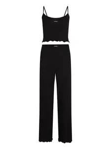 Комплект из топа и брюк с фестонами KARL LAGERFELD, черный