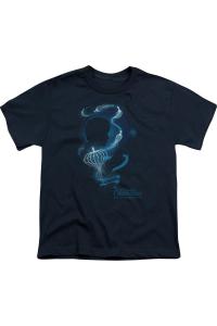 Фантастические твари 2 футболка с силуэтом Ньюта детская с коротким рукавом Gildan, темно-синий