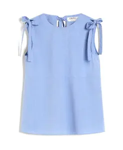Топ из хлопчатобумажной ткани расклешенного кроя Max Mara, синий