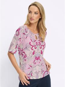 Рубашка с короткими рукавами с принтом роз и светло-розовых цветов Heine