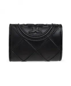Кожаный кошелек с логотипом Tory Burch, черный