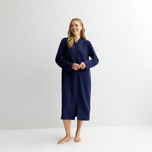 Женский длинный стеганый халат на молнии Croft & Barrow, Navy Rae
