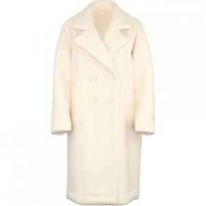 Розовое Плюшевое Тедди Длинное Пальто/Белая Раковина Пальто с бархатистой текстурой для женщин Белая Раковина Victoria's Secret, Белая Раковина/Белая Раковина