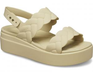 Сандалии Crocs Brooklyn Woven Low Wedges Platform Sandals, цвет Chai