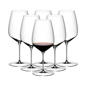 RIEDEL КОМПАНИЯ ПО ПРОИЗВОДСТВУ БОКАЛОВ ДЛЯ ВИНА Бокал для красного вина Cabernet Merlot Weinglas Veloce 829 мл, набор из 6 шт., прозрачный Riedel The Wine Glass Company, прозрачный