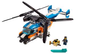 Конструктор Creator 3 в 1 с двойным пропеллером вертолета, пластиковые строительные блоки, 301-600 деталей, 31096 LEGO