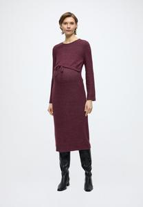 Платье MAMALICIOUS MLALICE JUNE LS JRS MIDI DRESS, Winetasting Detail:Melange/Bordeaux