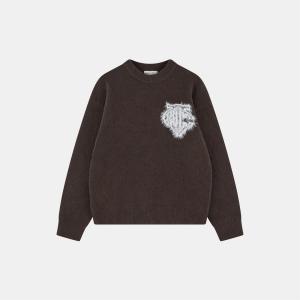 Свитер The Couture Club Mens Fluffy Knit Crew, коричневый