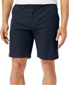 Мужские плиссированные шорты чинос Tommy Hilfiger цвета хаки с плоским передом, Navy,Khaki