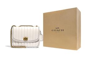 COACH Мадисон Наппа гладкая кожаная маленькая квадратная сумка через плечо на плечо женская розовая белая