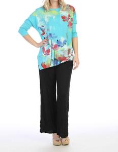 Топ с рукавами «летучая мышь» цвета морской волны с эффектом водной глади Jess & Jane, цвет aqua