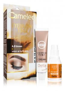 Кремовая, профессиональная краска для бровей без аммиака Delia Cosmetics Cameleo, оттенок 4.0 Brown 15 мл