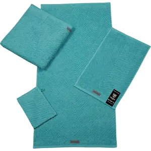 Гостевое полотенце Smart однотонное с рубчатой текстурой и велюровой этикеткой Ross, Lagune