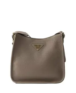 Средняя кожаная сумка Prada, серый